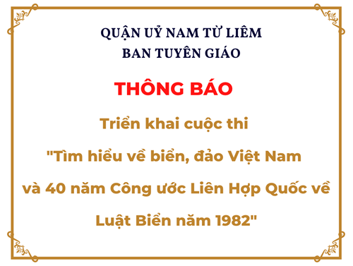 Triển khai cuộc thi  Tìm hiểu về biển, đảo Việt Nam và 40 năm Công ước Liên Hợp Quốc về Luật Biển năm 1982 