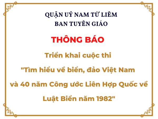 Triển khai cuộc thi Tìm hiểu về biển, đảo Việt Nam và 40 năm Công ước Liên Hợp Quốc về Luật Biển năm 1982