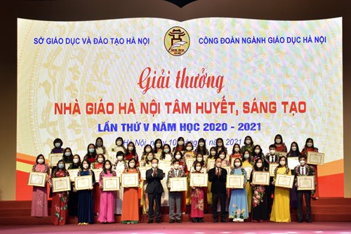 Chúc mừng cô giáo Phạm Thị Thu Hường nhận giải thưởng  Nhà giáo Hà Nội tâm huyết, sáng tạo  lần thứ 5 năm học 2020-2021