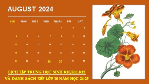 Thông báo lịch tập trung học sinh các lớp khối 10, 11,12 năm học 2024-2025, danh sách xếp lớp 10