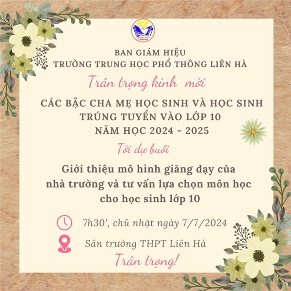 Kế hoạch gặp mặt phụ huynh và học sinh K61 đăng ký nhập học năm học 2024-2025