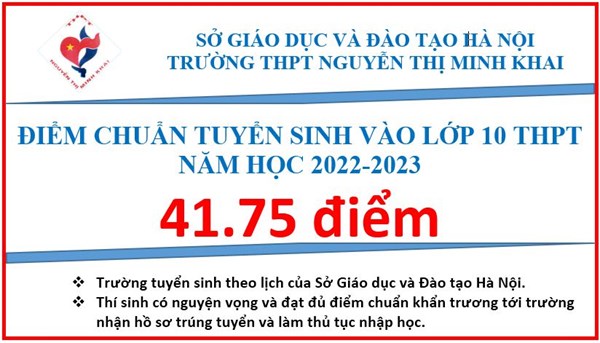 Hà Nội công bố điểm chuẩn vào lớp 10 THPT công lập năm học 2022-2023