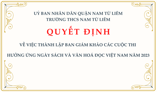 Quyết định: Về việc thành lập Ban giám khảo các cuộc thi hưởng ứng Ngày sách và văn hoá đọc Việt Nam năm 2023