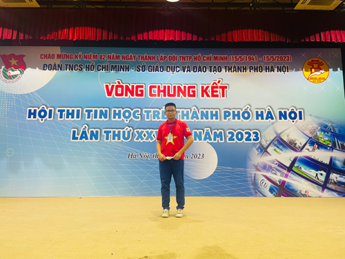 Chúc mừng con Ngô Thanh An – học sinh lớp AE8.1, trường THCS Nam Từ Liêm đạt giải khuyến khích Hội thi Tin học trẻ cấp Thành phố