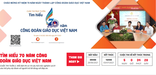 Cuộc thi trực tuyến “Tìm hiểu 70 năm Công đoàn Giáo dục Việt Nam 