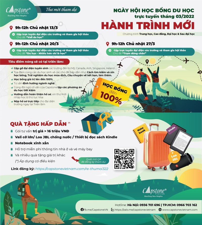 Triển lãm Du học Quốc tế trực tuyến do Capstone Việt Nam tổ chức - 27/03/2022