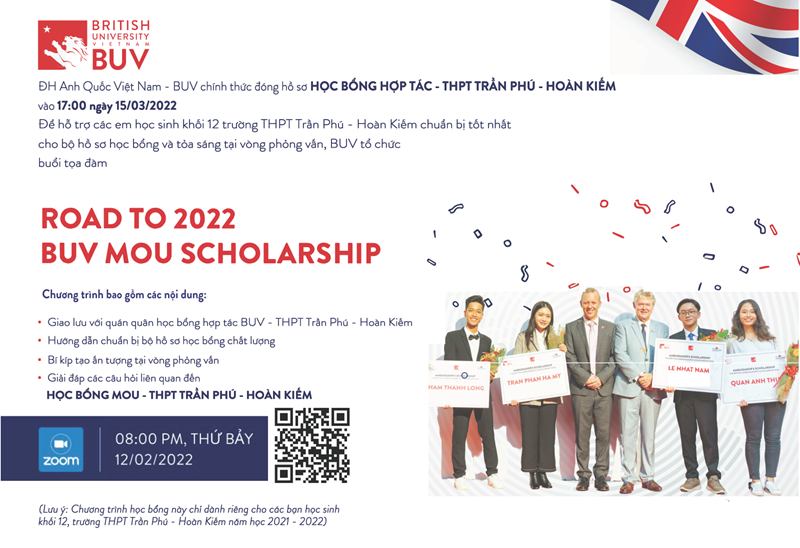 Tọa đàm trực tuyến: Hướng dẫn học sinh hoàn thiện hồ sơ ứng tuyển Học bổng Hợp tác BUV - THPT Trần Phú-Hoàn Kiếm