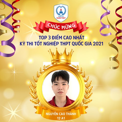 Chúc mừng top 3 điểm cao nhất kỳ  thi tốt nghiệp thpt quốc gia 2021