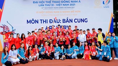 Học sinh xuân thủy tham gia phục vụ seagames 31