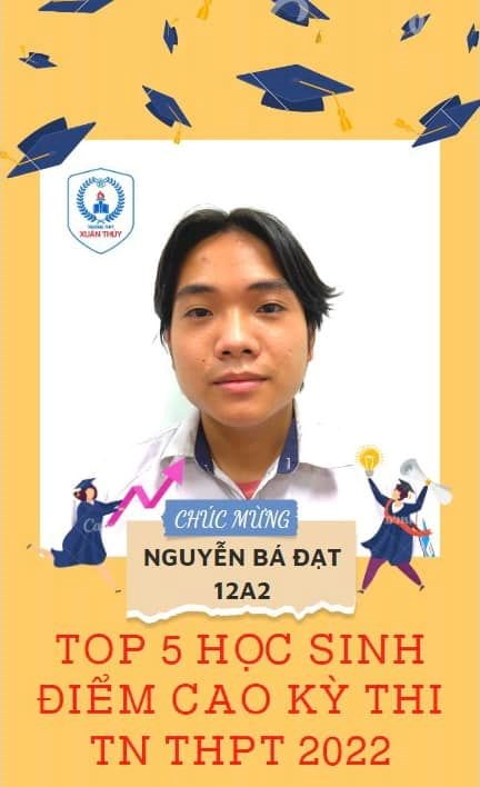 TOP 5 2K4 THPT Xuân Thuỷ có điểm thi cao nhất kỳ thi TN THPT 2022