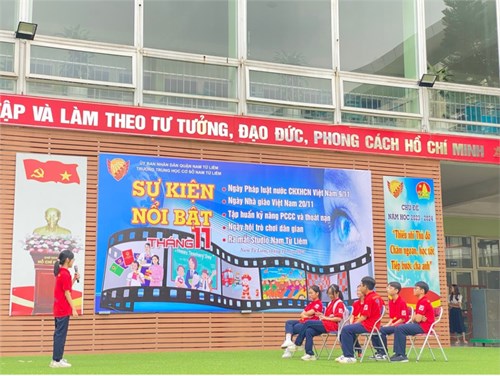 Trường THCS Nam Từ Liêm tổ chức buổi tuyên truyền hưởng ứng “Ngày pháp luật nước Cộng hòa XHCN Việt Nam năm 2023”