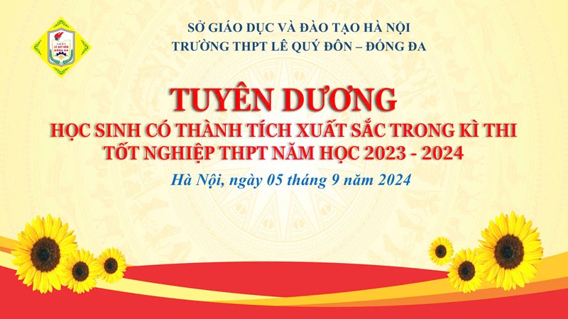 Vinh danh khen thưởng học sinh K51 đạt thành tích xuất sắc trong kì thi Tốt nghiệp 2024.