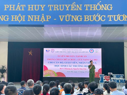 Liên trường trên địa bàn xã Liên Hà tổ chức tuyên truyền và tập huấn phòng cháy chữa cháy, cứu hộ cứu nạn cho cán bộ, giáo viên và học sinh