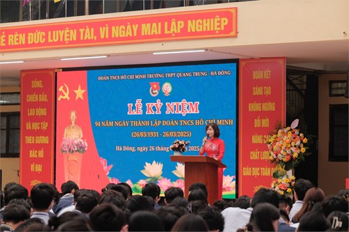 Lễ kỷ niệm 94 năm ngày thành lập Đoàn TNCS Hồ Chí Minh tại trường THPT Quang Trung _Hà Đông
(26/31931-26/3/2025)