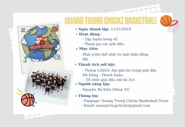 Tổng kết hoạt động của câu lạc bộ Bóng rổ năm học 2024-2025