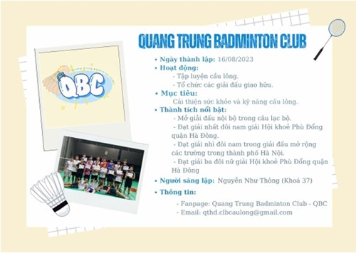 Tổng kết hoạt động của câu lạc bộ Cầu lông năm học 2024-2025