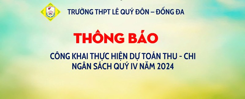 Công khai thực hiện dự toán thu-chi ngân sách quý IV năm 2024