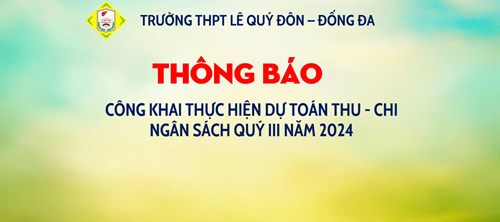 Công khai thực hiện dự toán thu-chi ngân sách quý III năm 2024