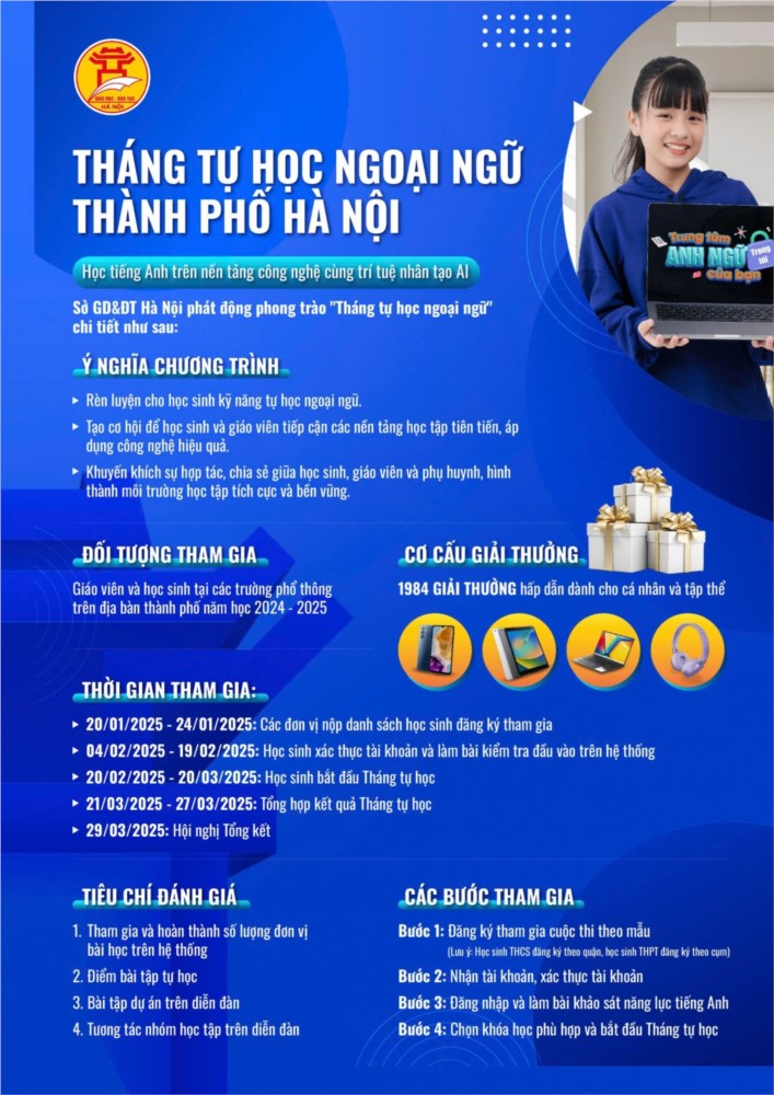 Trường THPT Liên Hà hưởng ứng  Tháng tự học ngoại ngữ .